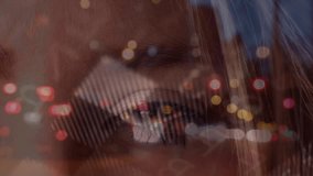 woman focusing eye, activating tech HUD with circuit overlay, readouts and red dial scanning data. Futuristic, innovation, technology, interface, digital, dashboard, virtual - Powered by Shutterstock - Get 15% off with code: PIKWIZARD15