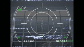 On PLAY starting, reticle pulsing, timestamp updating, glitch bars drifting for tracking timecode. Urban, technology, digital, surveillance, dystopian, futuristic, glitch - Powered by Shutterstock - Get 15% off with code: PIKWIZARD15