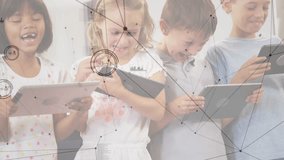 Children glancing and tapping tablets on white background, generating education data overlays. Technology, education, digital, learning, collaboration, innovation, youth - Powered by Shutterstock - Get 15% off with code: PIKWIZARD15