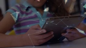 Child touching tablet and animating network lines into rotating digital globe educating learners. Education, technology, innovation, connectivity, digital, learning, science - Powered by Shutterstock - Get 15% off with code: PIKWIZARD15