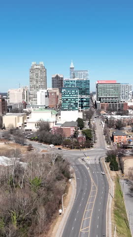 City of Raleigh, North Carolina, Urban Landscape, Skyline Panorama with Clouds
