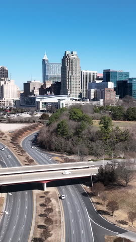 City of Raleigh, North Carolina, Urban Landscape, Skyline Panorama with Clouds
