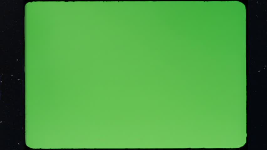 Vintage 8mm film strip frame green screen