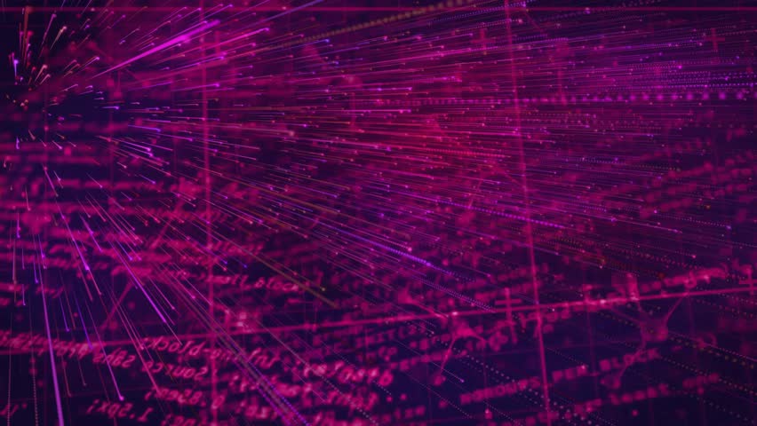 Origin pulsing magenta purple light bursting streaks weaving drifting code grid showing data flow. Digital, futuristic, abstract, neon, cyber, high-tech, network - Powered by Shutterstock - Get 15% off with code: PIKWIZARD15