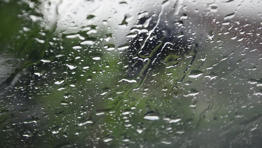 Rain Drops Flowing Down Window HD
