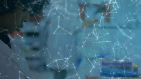 Reaching for scanner, lab tech scanning barcodes as connectivity icons showing wireless data flow. Connection, innovation, digital, science, technology, precision, collaboration - Powered by Shutterstock - Get 15% off with code: PIKWIZARD15