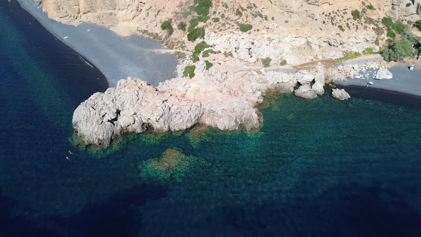 Emporeios, Chios island, Greece - July 20th, 2025 - footage of the village, volcanic beaches, Aegean sea, mountains around, traditional houses and mastic region landscapes