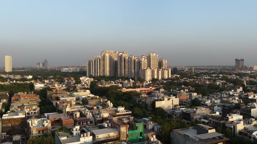 beautiful view of residential apartment in new delhi 4k footage
