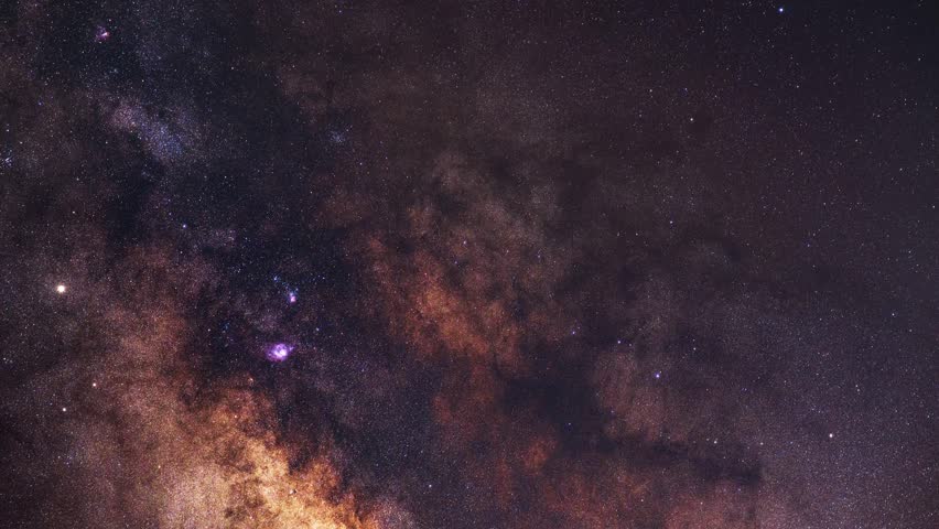  Starry sky timelapse background. Beautiful night sky with Milky Way galaxy on dark sky.