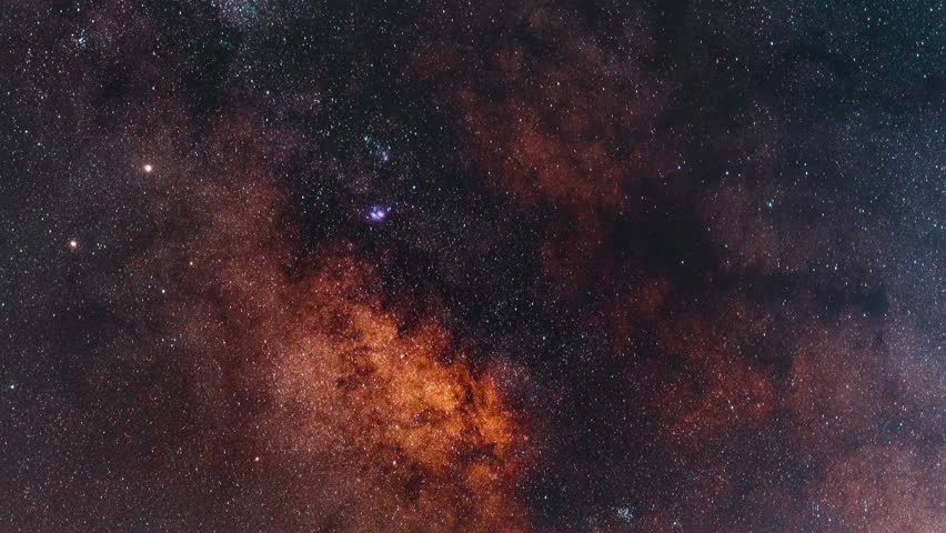  Starry sky timelapse background. Beautiful night sky with Milky Way galaxy on dark sky.