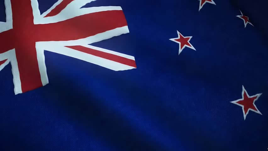 Closeup Shot Of Waving Flag New Zealand With Interesting Textures