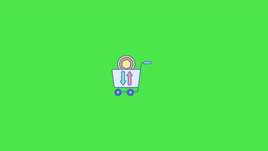 Green background bitcoin coin animation 