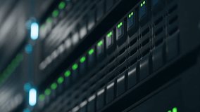 Server Rack Illuminated With Green Lights in Data Center With Cables and Modern Technology - Powered by Shutterstock - Get 15% off with code: PIKWIZARD15