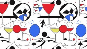 Loopable design with glittering disco balls, cocktail glasses, shimmering lights, and vibrant confetti. Stylish retro aesthetic with a glamorous and energetic club mood. Diagonal Motion. - Powered by Shutterstock - Get 15% off with code: PIKWIZARD15