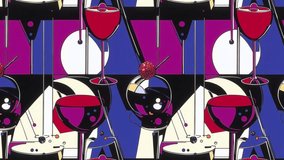 Retro nightclub pattern with floating disco balls, shining lights, party confetti, and cocktails. The seamless composition glows with elegant glamour and vibrant nightlife energy. Diagonal Motion. - Powered by Shutterstock - Get 15% off with code: PIKWIZARD15