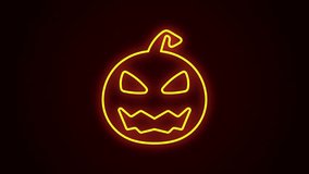 Halloween Pumpkin Neon Sign. Animated Neon Jack O Lantern Sign. The animation is produced in 4K resolution with alpha channel on transparent background. - Powered by Shutterstock - Get 15% off with code: PIKWIZARD15