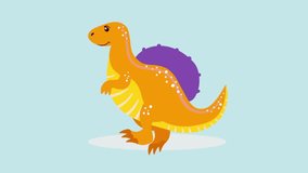 video background featuring a cute orange dinosaur in a playful prehistoric landscape, perfect for kids’ content, educational projects, cartoons, gaming intros, fantasy videos, and creative designs. - Powered by Shutterstock - Get 15% off with code: PIKWIZARD15