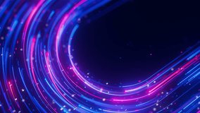 Big data light speed flow U-turn. Abstract digital data stream of quantum computing. Cyberspace of qubit trail waves. Modern tech information transmission. - Powered by Shutterstock - Get 15% off with code: PIKWIZARD15