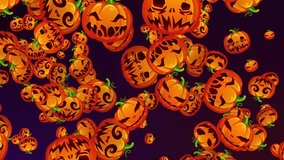 Tunnel of glowing jack-o'-lanterns marching towards the viewer in a chilling and captivating scene. 3D rendered Halloween motion graphic backdrop, animated wallpaper, vertical video transition.  - Powered by Shutterstock - Get 15% off with code: PIKWIZARD15