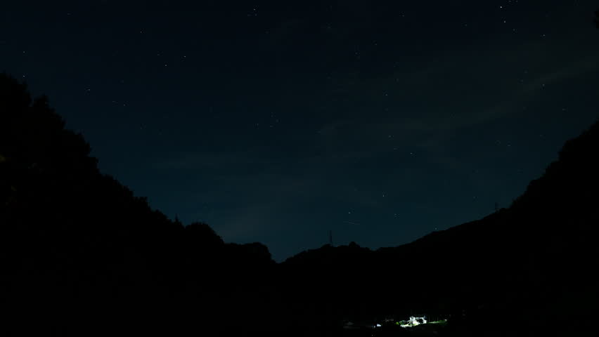 Timelapse night to day transition in mountains in Okayama prefecture, Japan