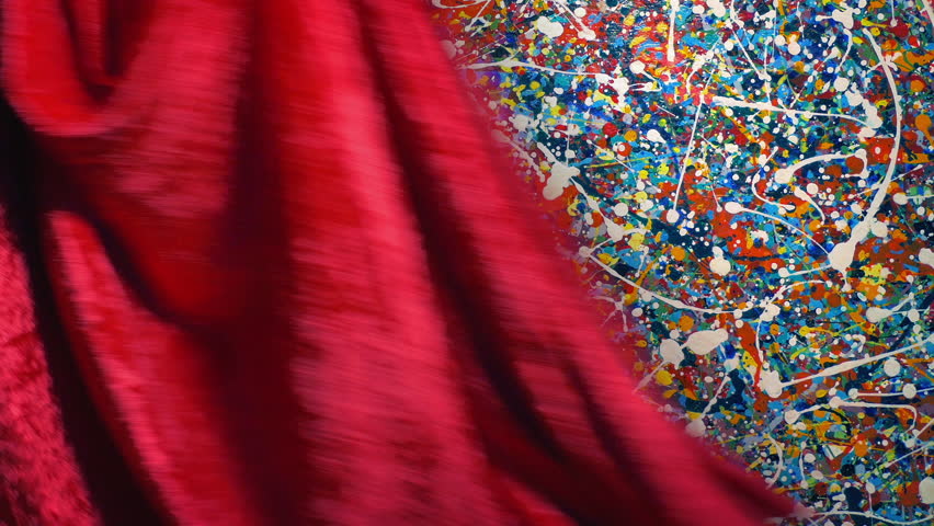 Abstract Art Revealed At Gallery With Camera Flashes