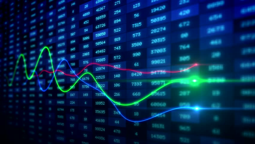 Financial Technology Background with Digital Stock Market Graphs, Trading Data, Blockchain, Cryptocurrency, Forex Charts, Investment Analytics, and Futuristic Business Innovation Grid