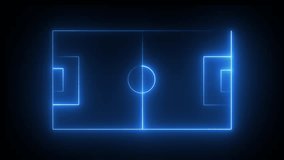Animation of neon sports stadium on black background with neon lights match football isometric field video animation, Soccer field stadium or football.Multifunctional Sports Ground For Basketball.4K - Powered by Shutterstock - Get 15% off with code: PIKWIZARD15