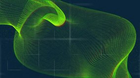 Opening interface showing green waveform mesh emerging twisting and drifting visualizing data flow. Technology, data visualization, digital interface, futuristic, motion graphics, analytics - Powered by Shutterstock - Get 15% off with code: PIKWIZARD15