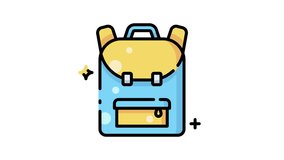 Vibrant, high-resolution School Bag icon animation. Ideal for educational, back-to-school, and commercial uses. Features a loopable design with alpha channel. - Powered by Shutterstock - Get 15% off with code: PIKWIZARD15