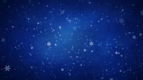 Snowflakes falling through deep blue winter night sky creating peaceful Christmas scene with delicate white crystalline snow patterns drifting downward - Powered by Shutterstock - Get 15% off with code: PIKWIZARD15