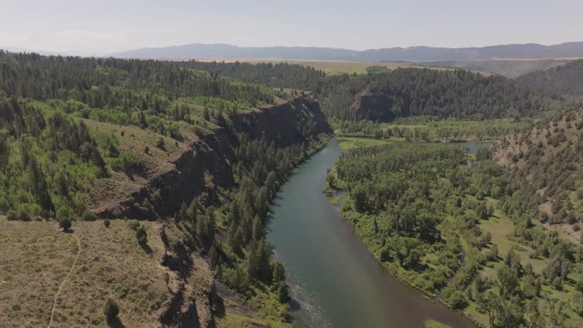 Drone shot of South River Fork in Montana
