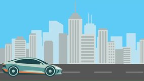 4K Modern Car City Drive Flat Design Animation - Powered by Shutterstock - Get 15% off with code: PIKWIZARD15
