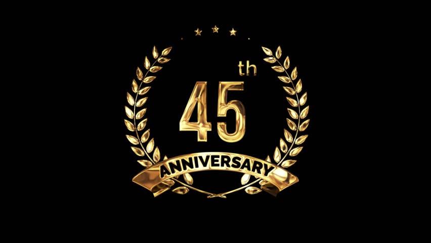 45th Anniversary Celebration. Golden 45 Year Anniversary Animation