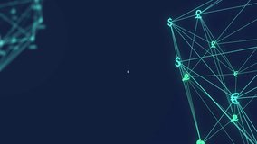 Starting with person icon extending lines linking loop icons to turquoise data network forming mesh. Technology, connectivity, innovation, digital, analytics, collaboration, finance - Powered by Shutterstock - Get 15% off with code: PIKWIZARD15