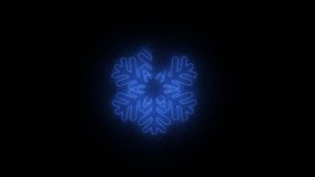 4K Blue Neon Snowflake Glow Animation Loop Winter Holiday Graphic Background - Powered by Shutterstock - Get 15% off with code: PIKWIZARD15