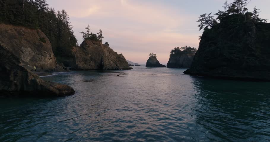 Scenic coastal view at sunset in Samuel H Boardman, Oregon, tranquil mood