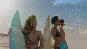 Sports surfer entering lineup triggers group of surfers scanning horizon and preparing surf session. Beach, adventure, vibrant, camaraderie, coastal, leisure, lifestyle - Powered by Shutterstock - Get 15% off with code: PIKWIZARD15