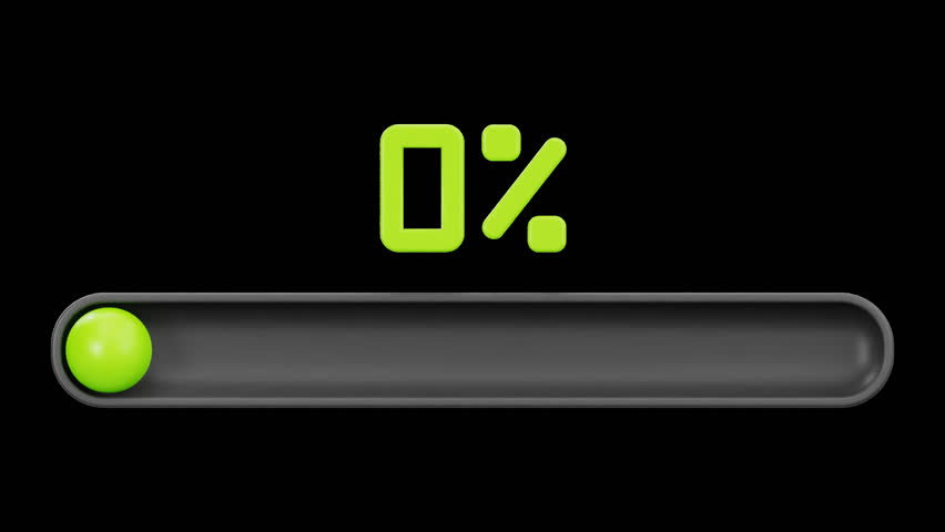3D Loading Progress Bar with Percentage Animation