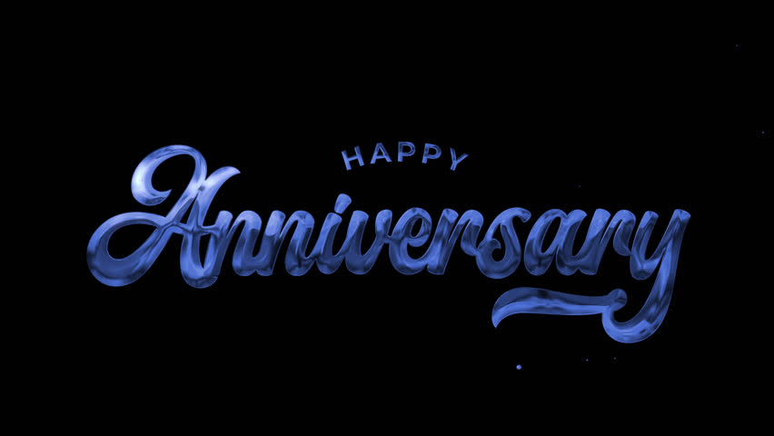 Sophisticated 'Happy Anniversary' lettering animation featuring an alpha channel. Ideal for high-end marketing campaigns and professional presentations.