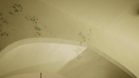 The ceiling is painted with a floral design. The flowers are blue and white - Powered by Shutterstock - Get 15% off with code: PIKWIZARD15