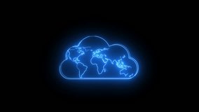 4K Blue Neon Cloud World Map Animation Global Data Network Technology - Powered by Shutterstock - Get 15% off with code: PIKWIZARD15