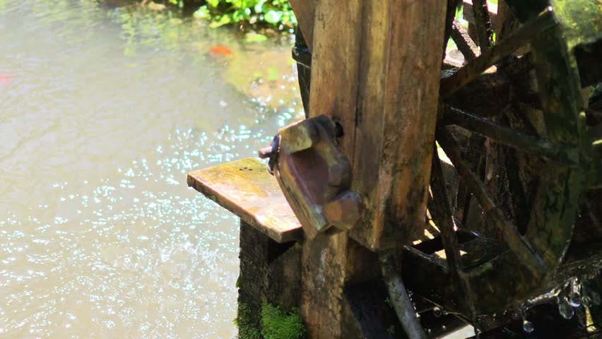 Small water turbine in the garden