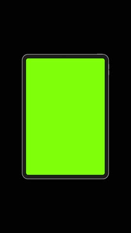 Vertical tablet animation with green screen on black background. Perfect for mockups, app demos, presentations, advertising, UI design, branding, and digital marketing projects