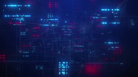 Digital Circuit Board Technology Background with futuristic network data streams, cybersecurity transmission, abstract blue red matrix animation, and high-tech binary system grid visualization - Powered by Shutterstock - Get 15% off with code: PIKWIZARD15