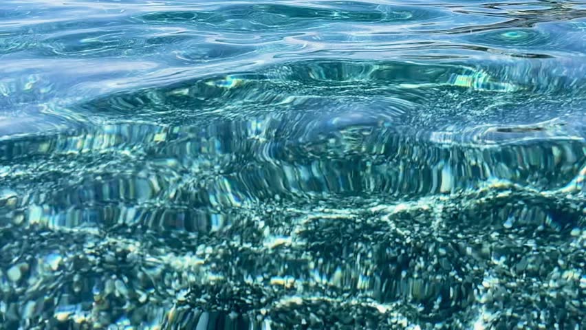Calm Clear Water Ripples Reflect Sunlight Above a Vibrant Underwater Scene in a Serene Coastal Area