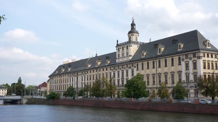 Historic University of Wroclaw Building, grand Baroque architecture in Poland