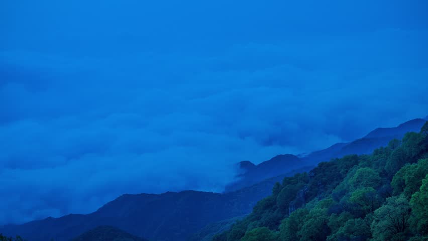 Beijing, China - 5th May 2025 - Overlooking sea of clouds on mountaintop of Beijing Mount Miaofeng