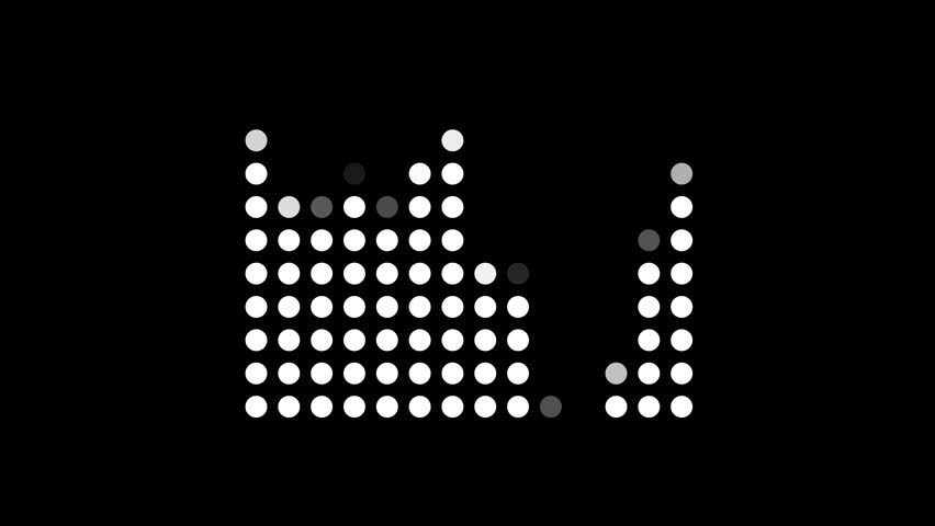 White circular audio spectrum animation on black background