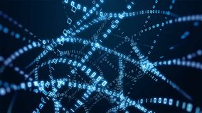 Futuristic Data Stream Binary Tunnel Animation with abstract blue digital code, cyber technology spiral, AI data transmission, light trails, and high-tech computer code, perfect for motion graphics  - Powered by Shutterstock - Get 15% off with code: PIKWIZARD15