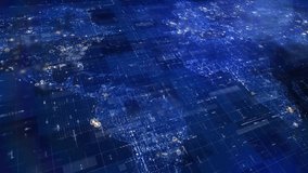 Advanced Global Data Map Network Visualization with futuristic digital world connections, abstract blue technology grid background, international data science, cyber infrastructure, and motion graphic - Powered by Shutterstock - Get 15% off with code: PIKWIZARD15